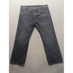 Levis 569 Jeans Mens 38x32 Black Straight Fit Zip Fly Denim Pants Classic